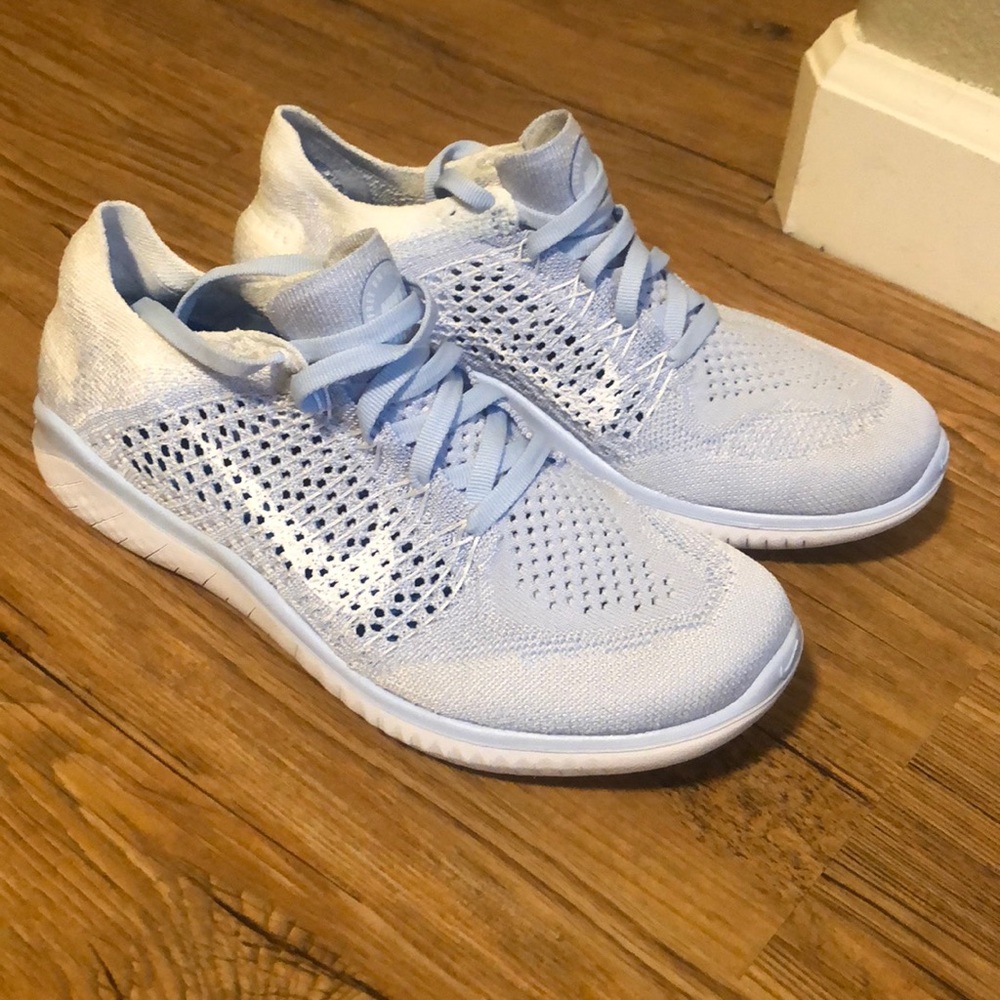 New Nike Free RN Flyknit light blue women size 6